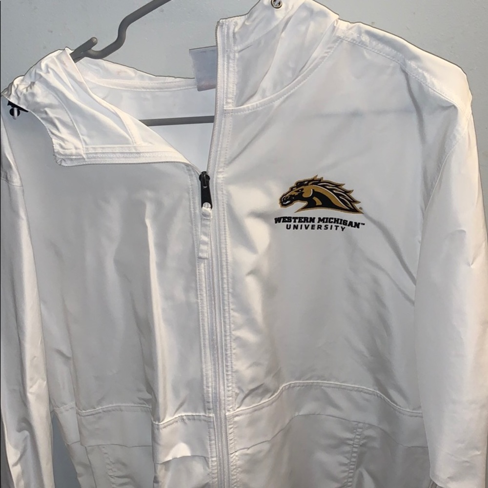 White Western Michigan windbreaker